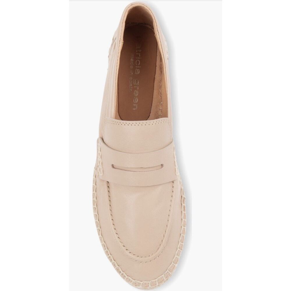 Patricia Green Sebastian Penny Loafer Leather Slip On Beige Brown Womens Size 10 - Picture 1 of 10